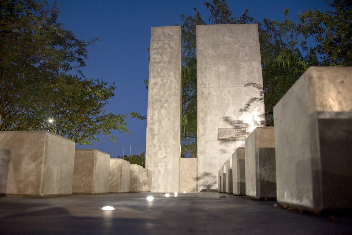 The+Freedom+from+Terrorism+Memorial%2C+designed+by+four+Texas+A%26amp%3BM+architecture+students%2C+is+dedicated+to+the+lives+lost+on+September+11%2C+2011.+It+also+memorializes+those+who+lost+their+lives+during+the+war+on+terrorism.+Located+at+Trigon+by+the+Quad.
