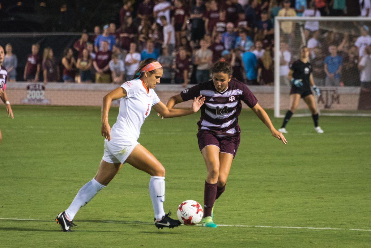 Freshman Jimena Lopez has started in seven games for the Aggies this season.