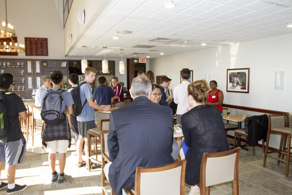 <p>Undergraduate and graduate students alike were able to network and discuss details of their current research.</p>