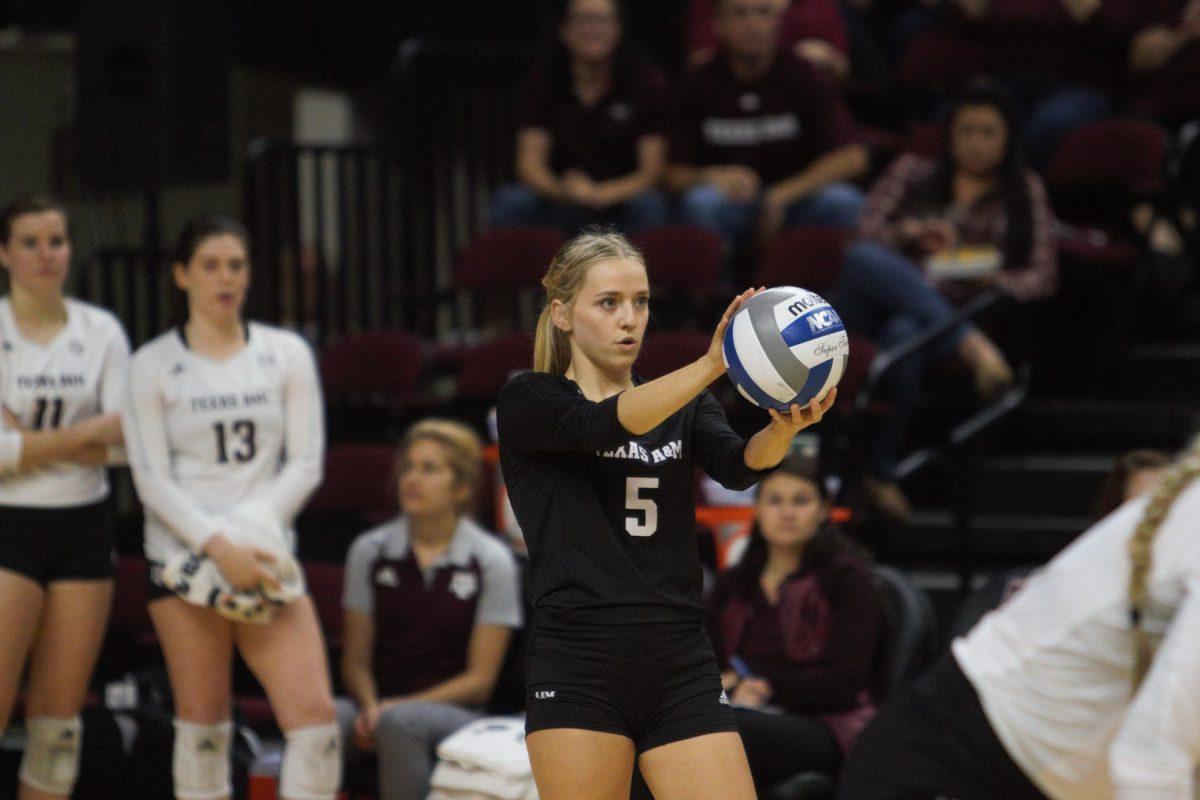 Senior Amy Nettles led the Aggies with 12 digs.