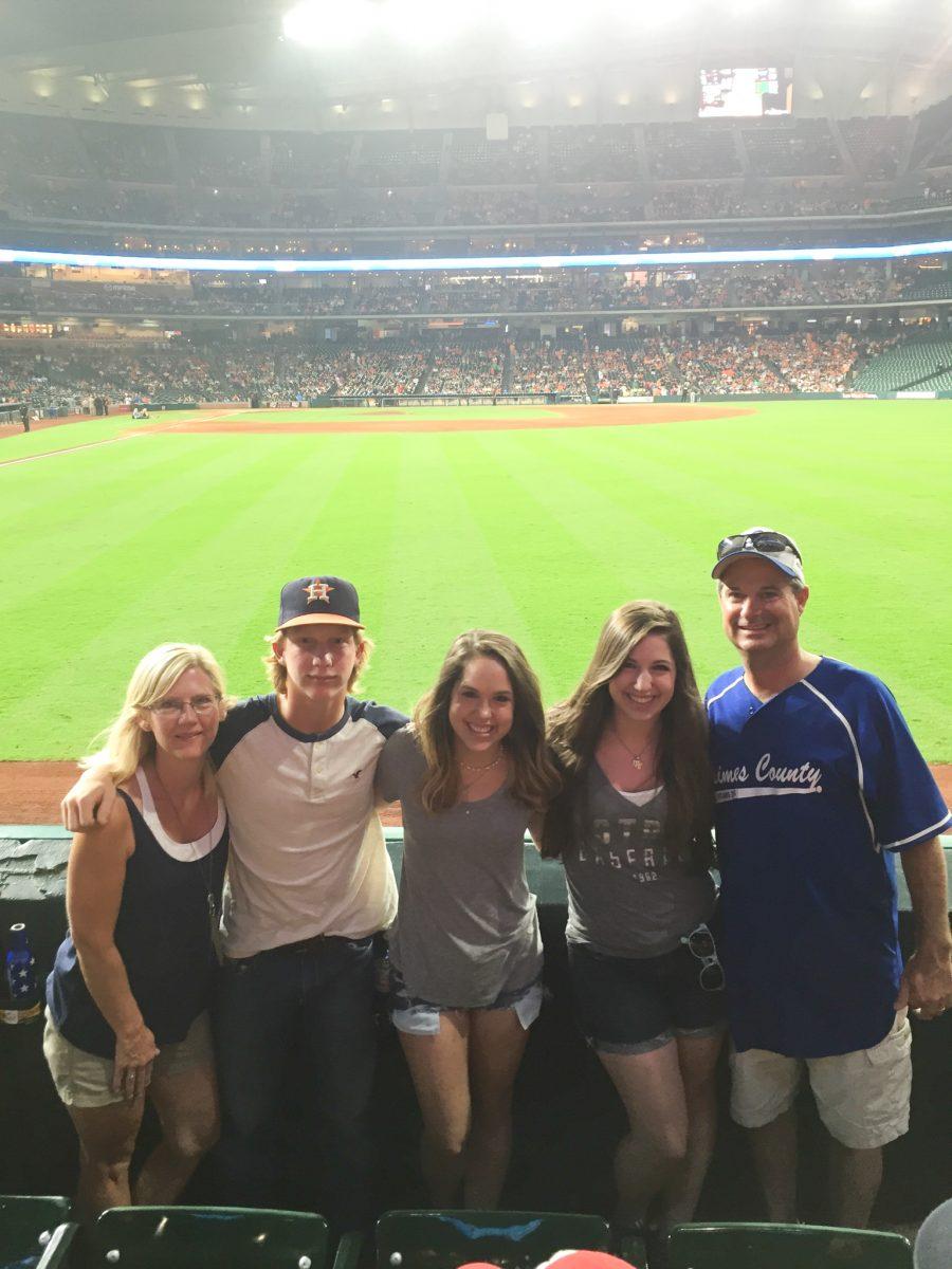 Senior Grace Mock (second from right) has attended Astros games with her family for years. 