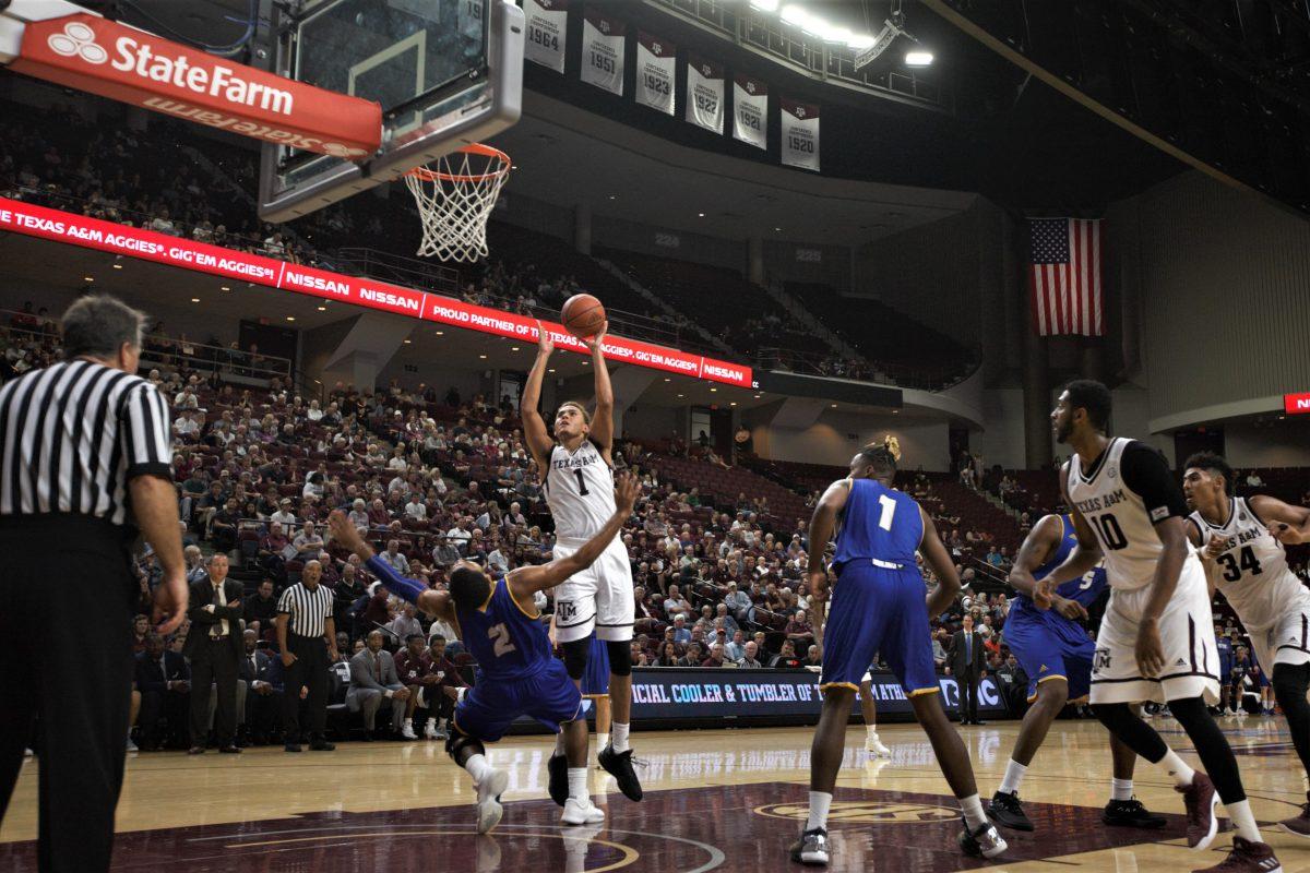 Junior forward D.J. Hogg led the Aggies offense with 24 points.