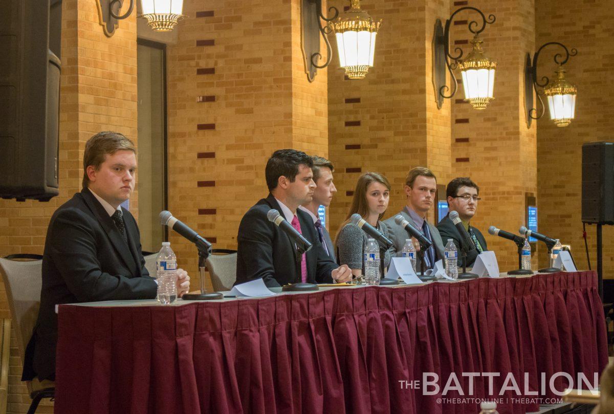 The six candidates for the position of Student Body President participated in a debate to educate their constituents and discuss the goals and visions of their incumbency.
