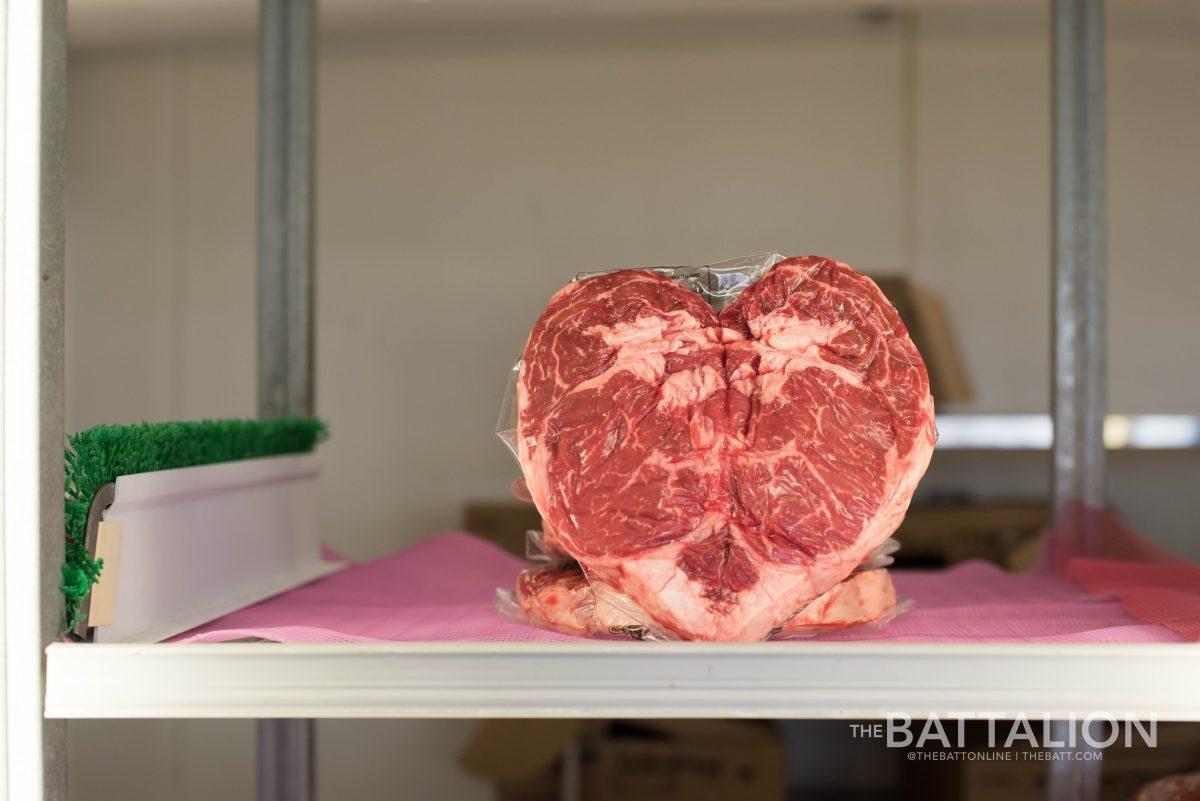 Heart-shaped rib-eyes are $14.99 per pound and feed two people.