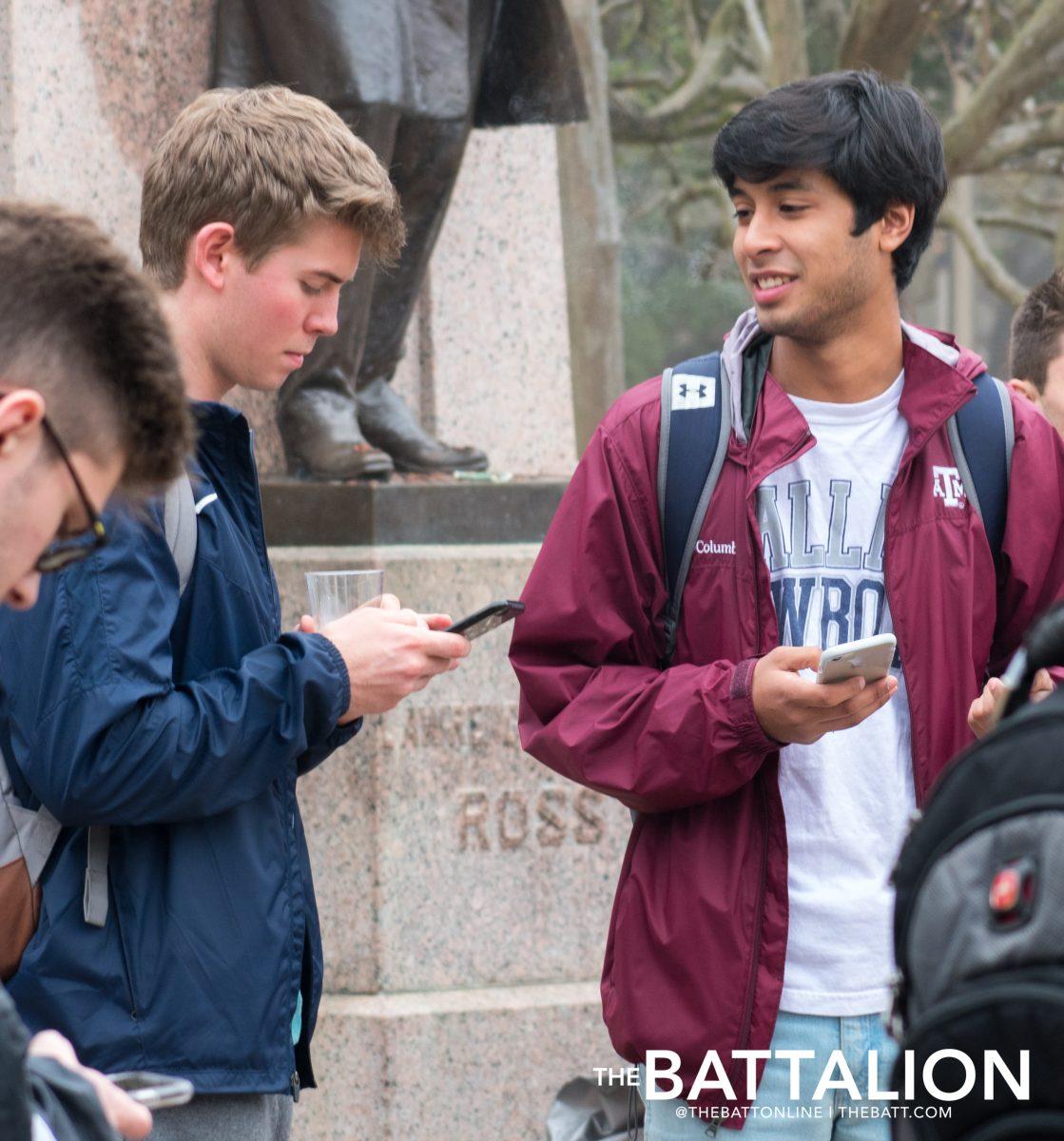 Student are often seen checking their phones, even when important events are taking place in front of them.&#160;