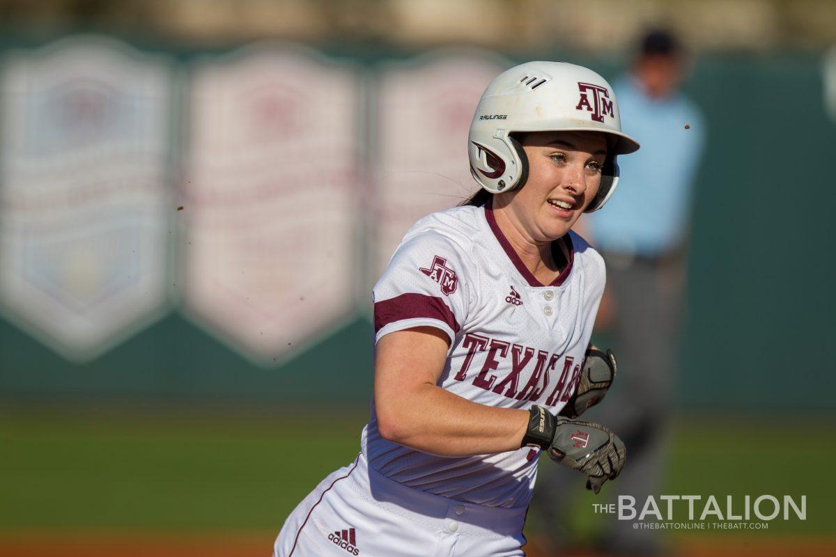 Keeli Milligan scored one run for the Aggies.