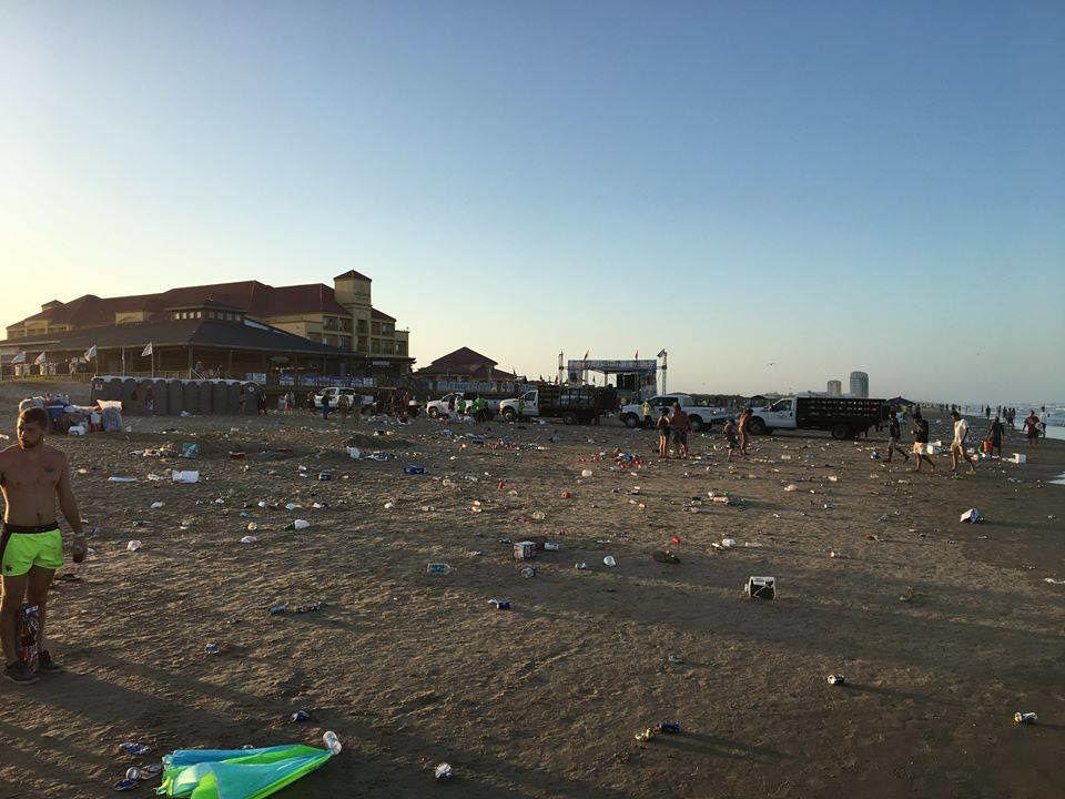 Jeff George, executive director of Sea Turtle Inc., captured this photo around 5 p.m. in front of a beach venue during Texas Week 2017 in South Padre Island. According to George, the city closed the beach at 5 p.m. for one hour to clean it and at 6 p.m. it reopened for the evening crowds at the adjacent venue.   