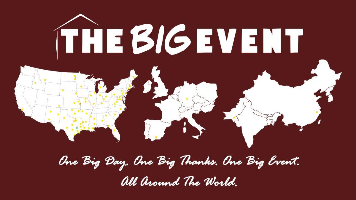 Since it began in College Station, Big Event has spread to over 100 countries.