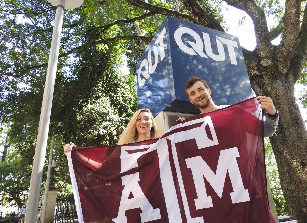 Supply Chain Management Junior Savannah Brilliant&#160;and finance and economics sophomore&#160;Grant Griffiths&#160;are the first participants in the exchange between Mays Business School and Queensland University of Technology.&#160;