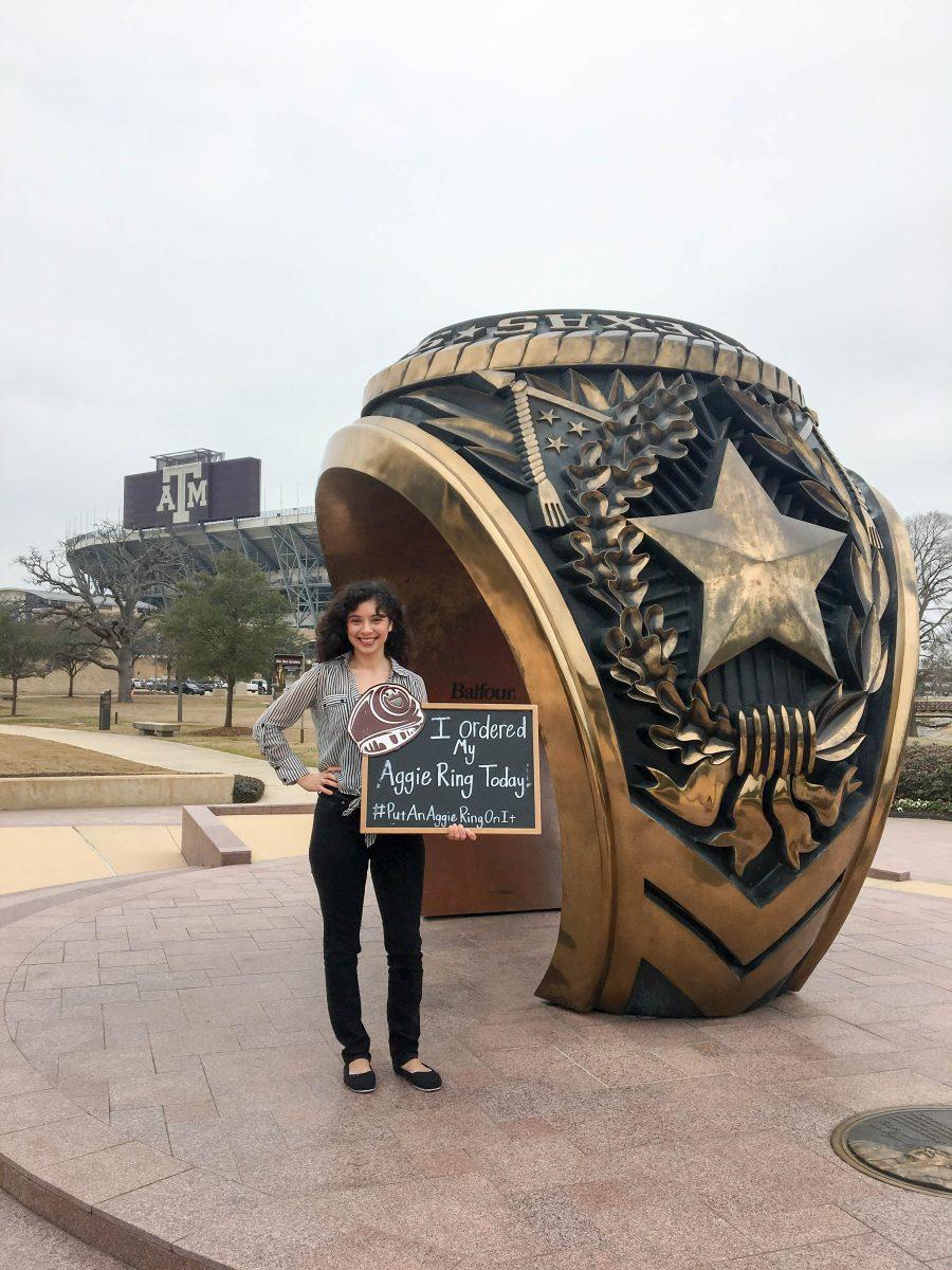 Megan will receive her Aggie Ring on Saturday.