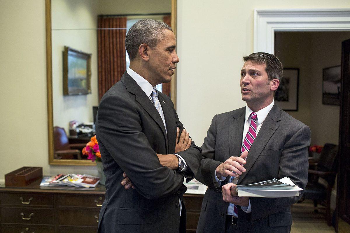 President Barack Obama speaks with Dr. Ronny Jackson in the Outer Oval Office, Feb. 21, 2014. (Official White House Photo by Pete Souza)