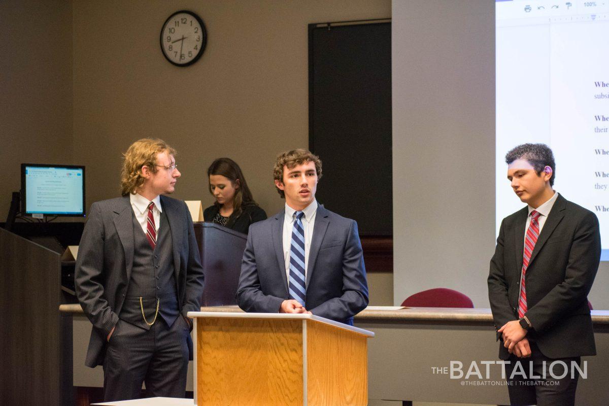 Colton Mandel (middle), Constituency Affairs chair for the 71st Student Senate, worked with 12th Win to gather students’ opinions on key campus issues.