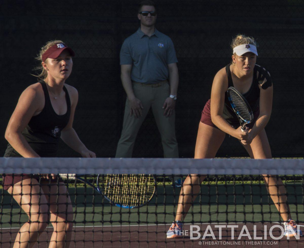 Riley McQuaid and Dorthea Faa-Hviding&#160;closes out the last doubles match of the night.&#160;