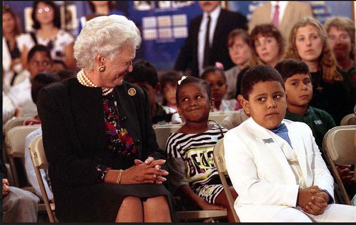 Barbara Bush attended the United Nations International Literacy Day Celebration in New York in 1989.