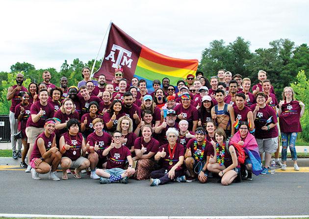 Aggies march at Houston Pride.
