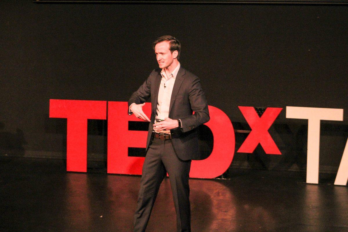 Andrew Tarvin, author and presenter, spoke at the 2017 TEDxTAMU conference.