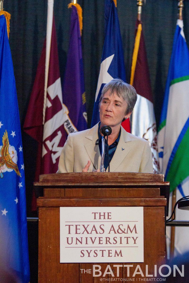 Secretary Heather Wilson is the first Air Force Academy graduate to have held the position of United States Secretary of the Air Force.