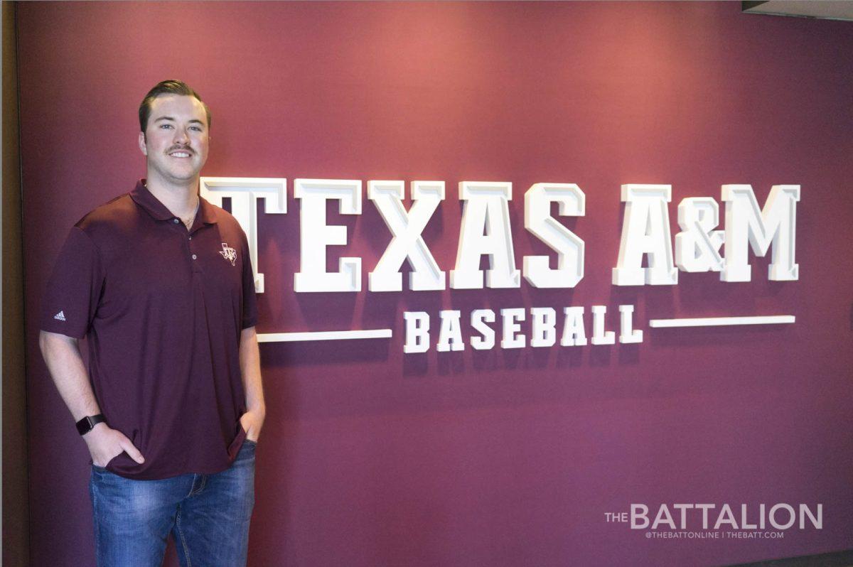 Following an injury to his pitching arm, Ethan Carnes is taking time to earn his degree.