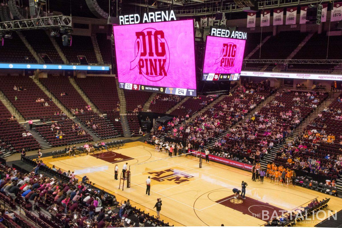 Texas A&amp;M hosted the Dig Pink game where fans, players and coaches wore pink to raise breast cancer awareness.