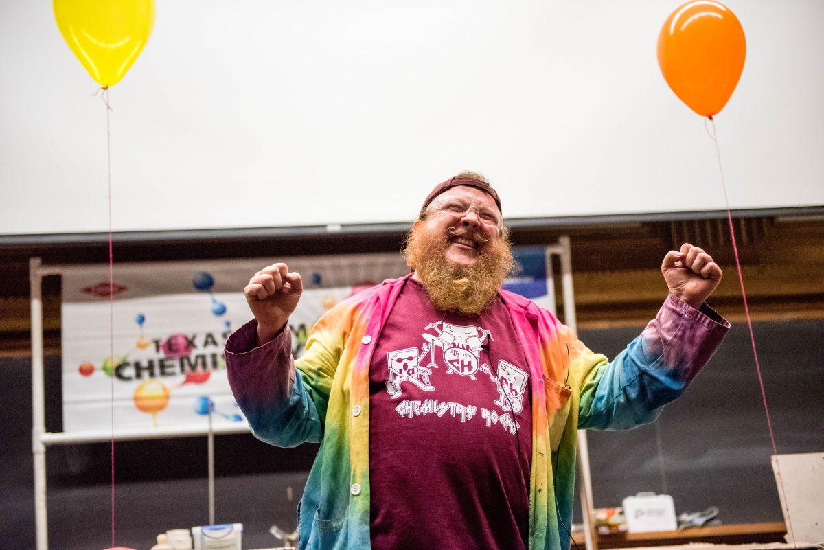 Instructional associate professor of chemistry Jim Pennington puts on Texas A&amp;M's well-known Chemistry Road Show.