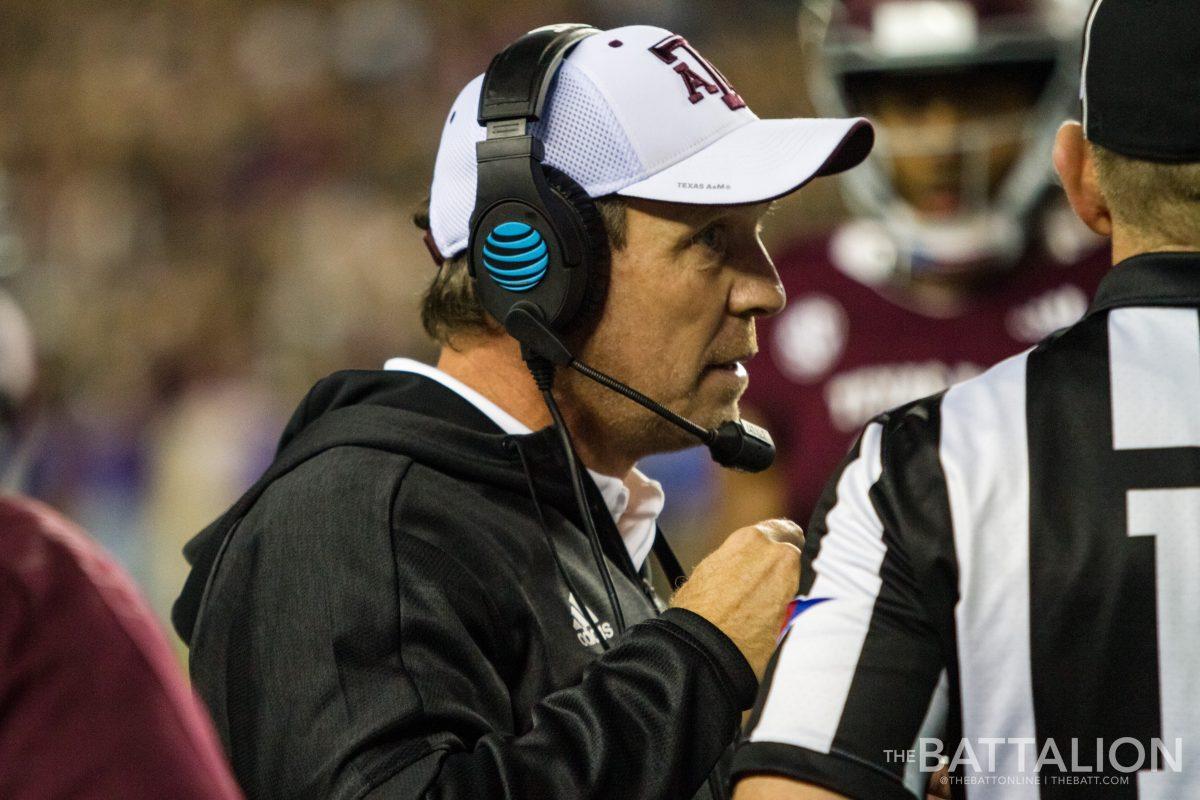 Texas A&M head coach Jimbo Fisher led A&M to a 74-72 victory over LSU.