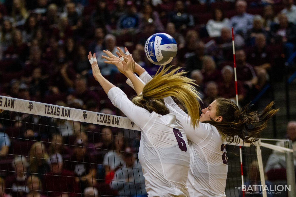The+Aggies+had+eight+blocks+against+the+Tigers.