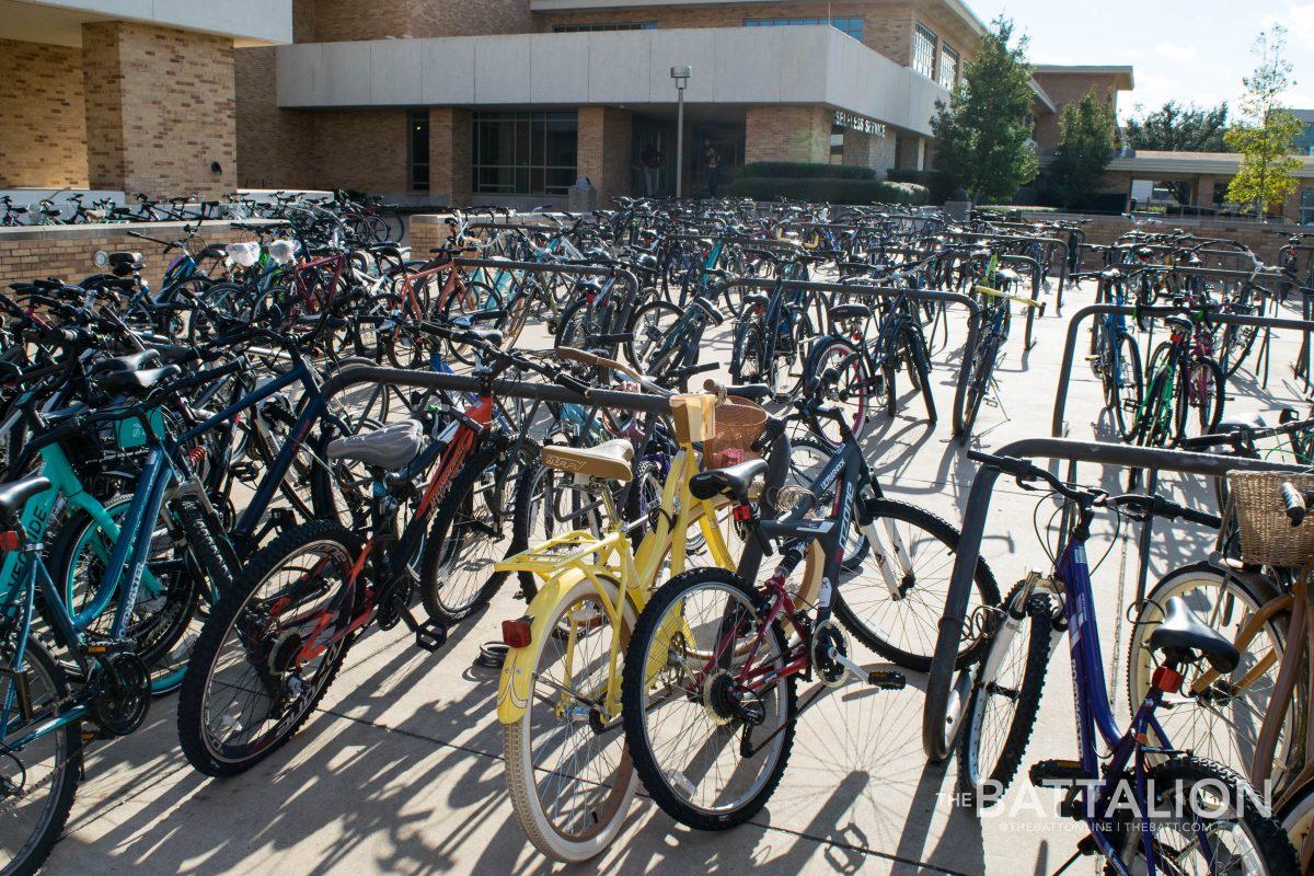 To prevent a bike from being stolen, the frame and wheels should be entirely locked to one of 1,300 bike racks across campus.