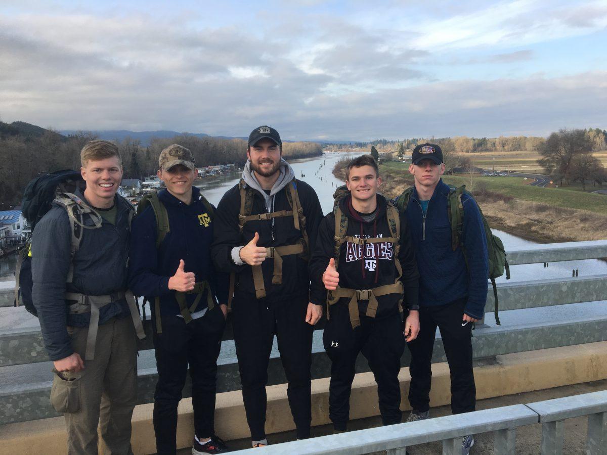 Five cadets spent their winter break marching to raise money for the Special Operations Warrior foundation.