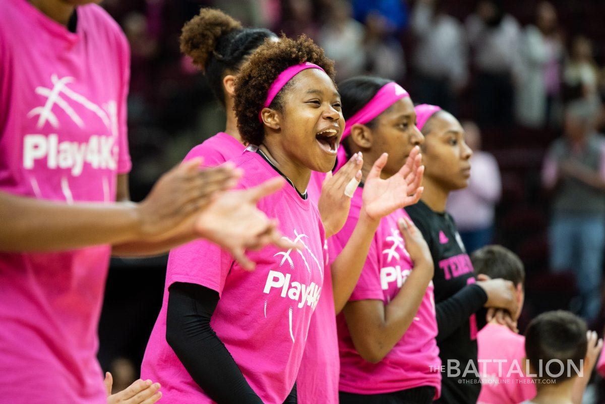 Junior guard Jasmine Williams lost her mother to breast cancer when she was in the eighth grade. For the BTHO Breast Cancer game Williams wore her mother's nickname on her jersey.