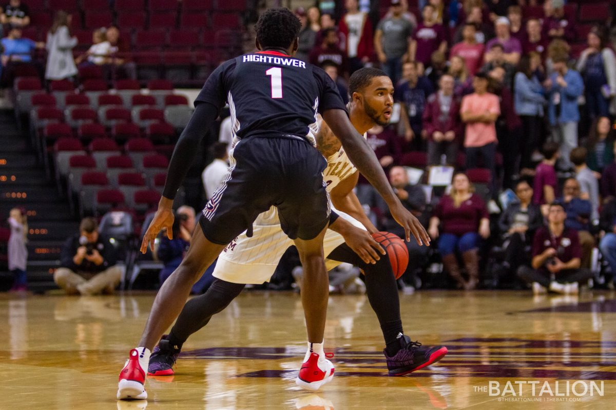 Sophomore guard TJ Starks played 26 minutes for the Aggies.