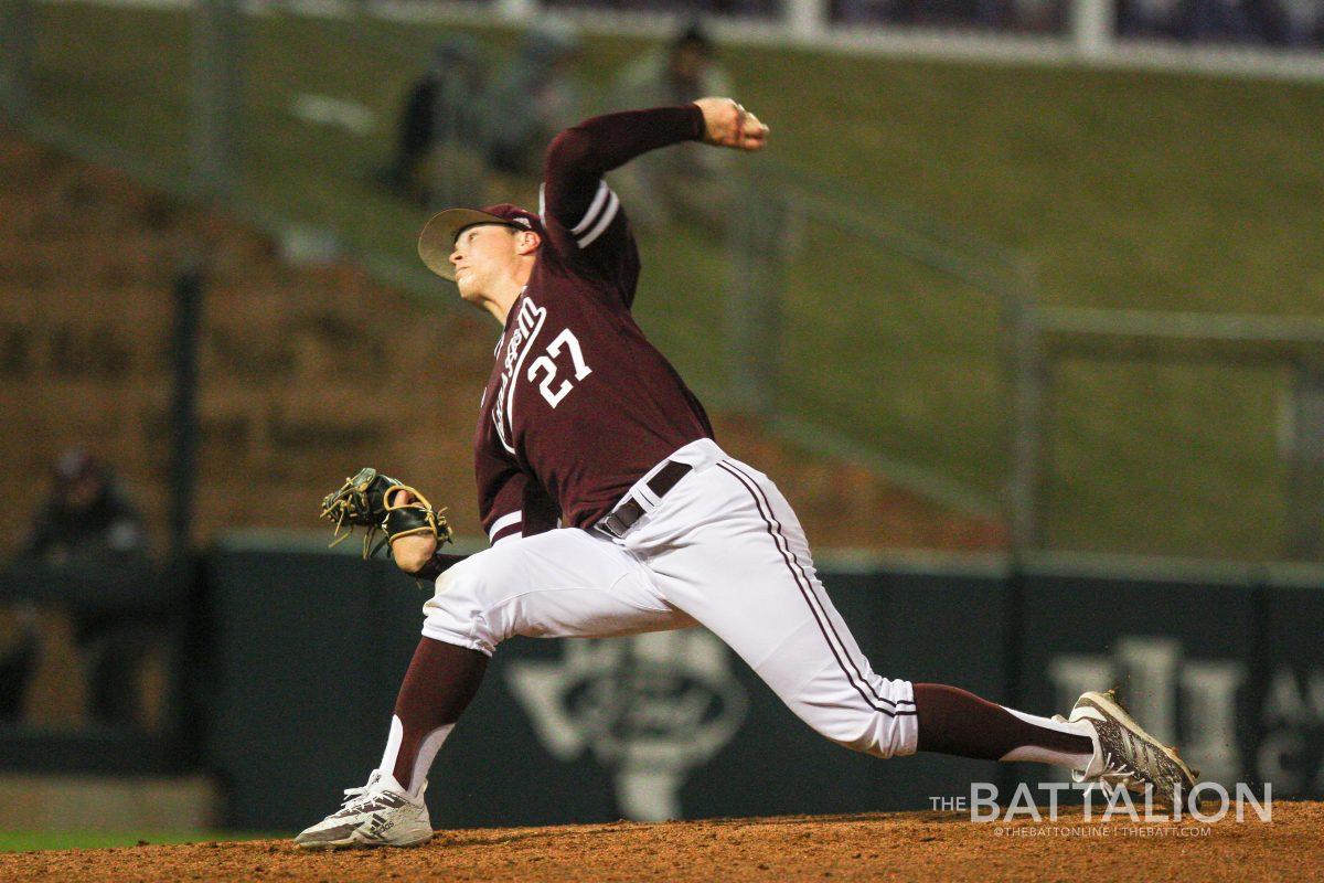 Junior Kyle Richardson pitched for relief in the eighth inning, striking out two batters.