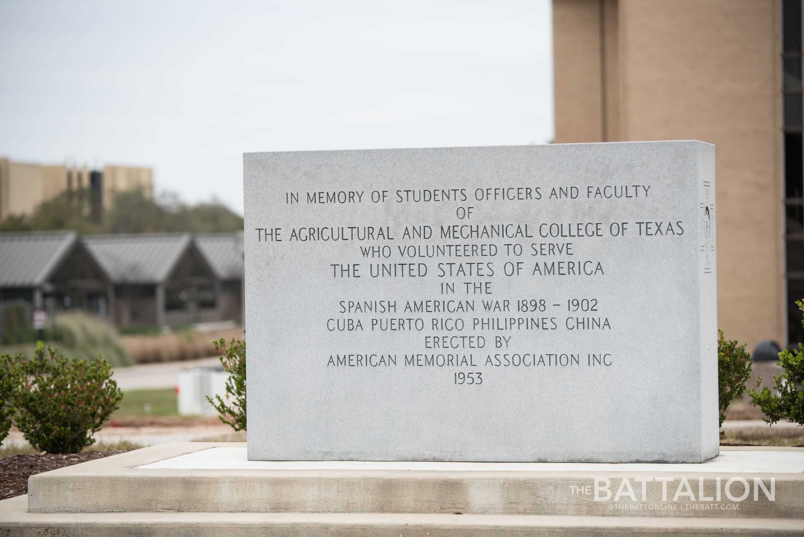 Corps and military monuments on campus