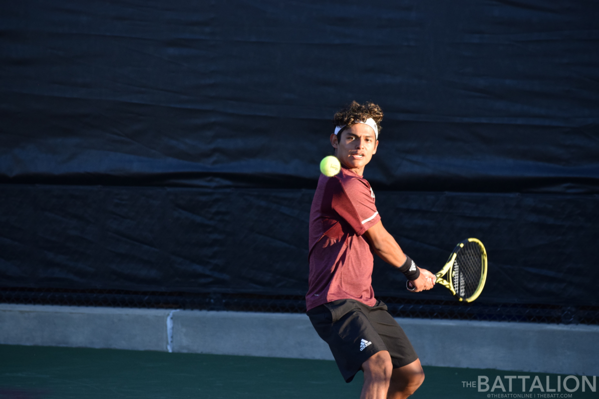 Sophomore Carlos Aguilar Narrowly lost his double match to the Cavaliers 7-6.