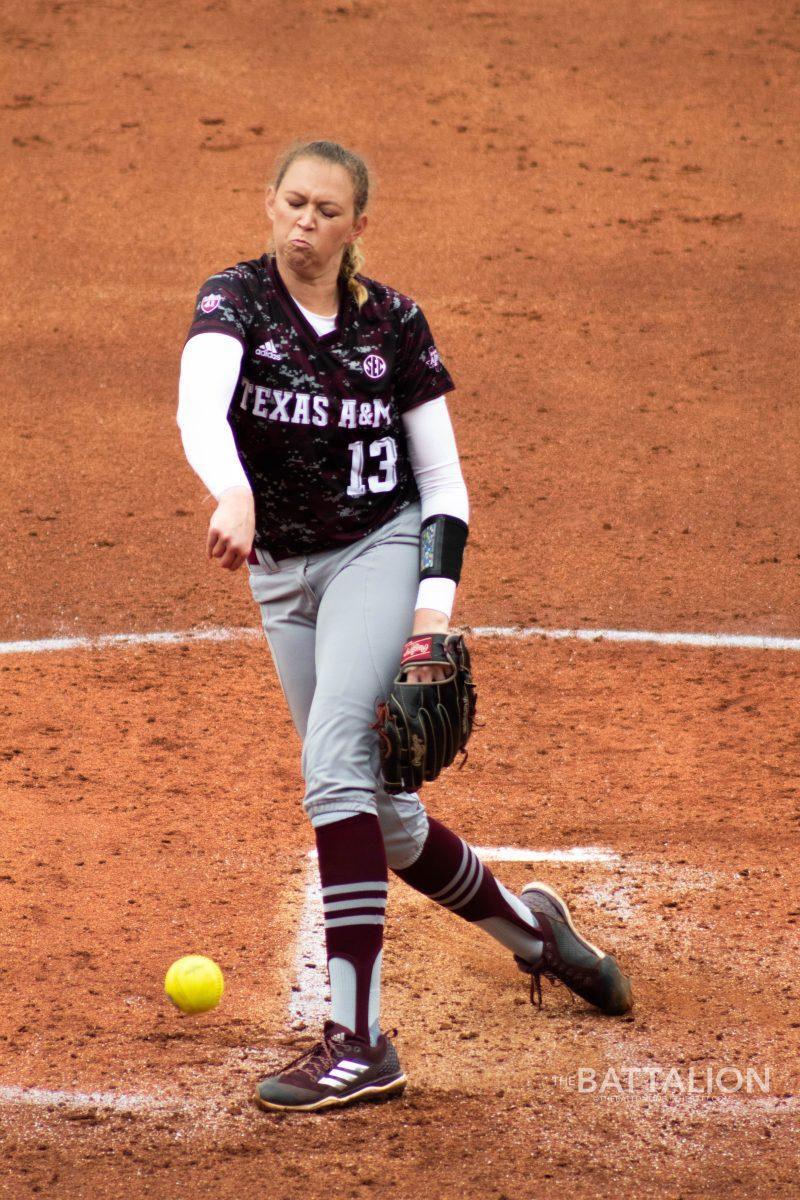 Junior&#160;Kendall Potts had three strikeouts in her win against BYU on March 30.