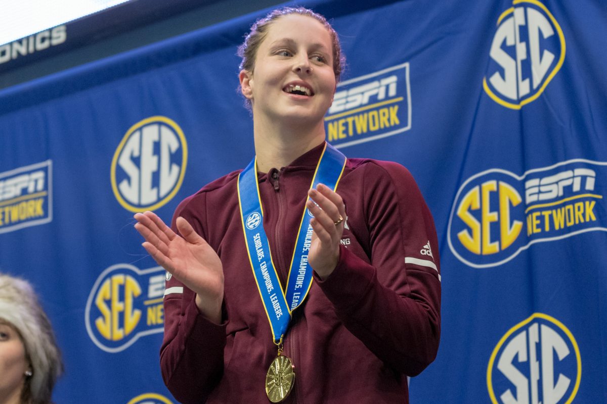 Junior Sydney Pickrem won the gold in the women's 200-yard individual medley while also setting an SEC meet and school record with a time of 1:52.69.