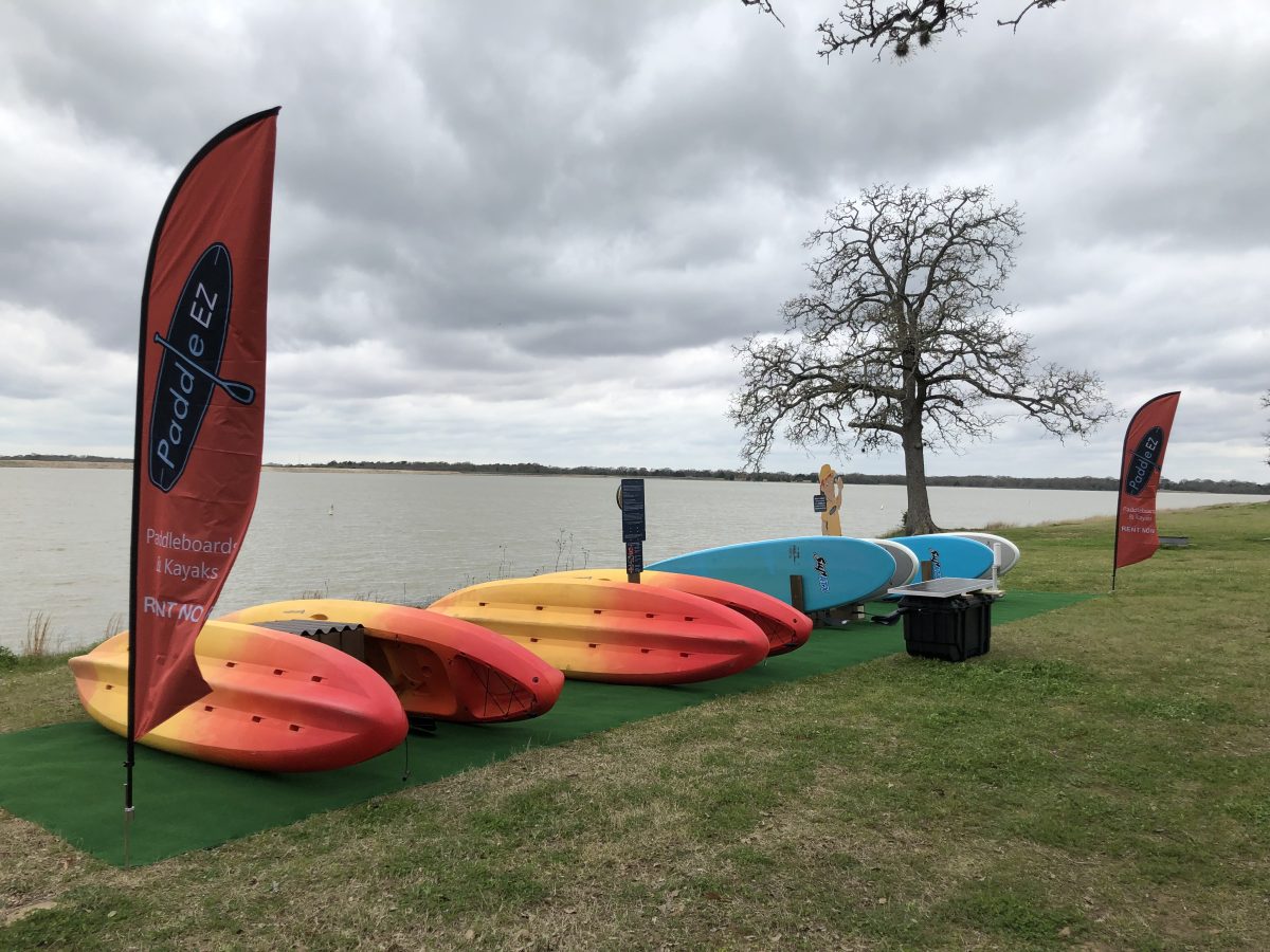 Paddle EZ’s location at Lake Bryan has paddle boards and kayaks available for rental year-round through the Paddle EZ website.