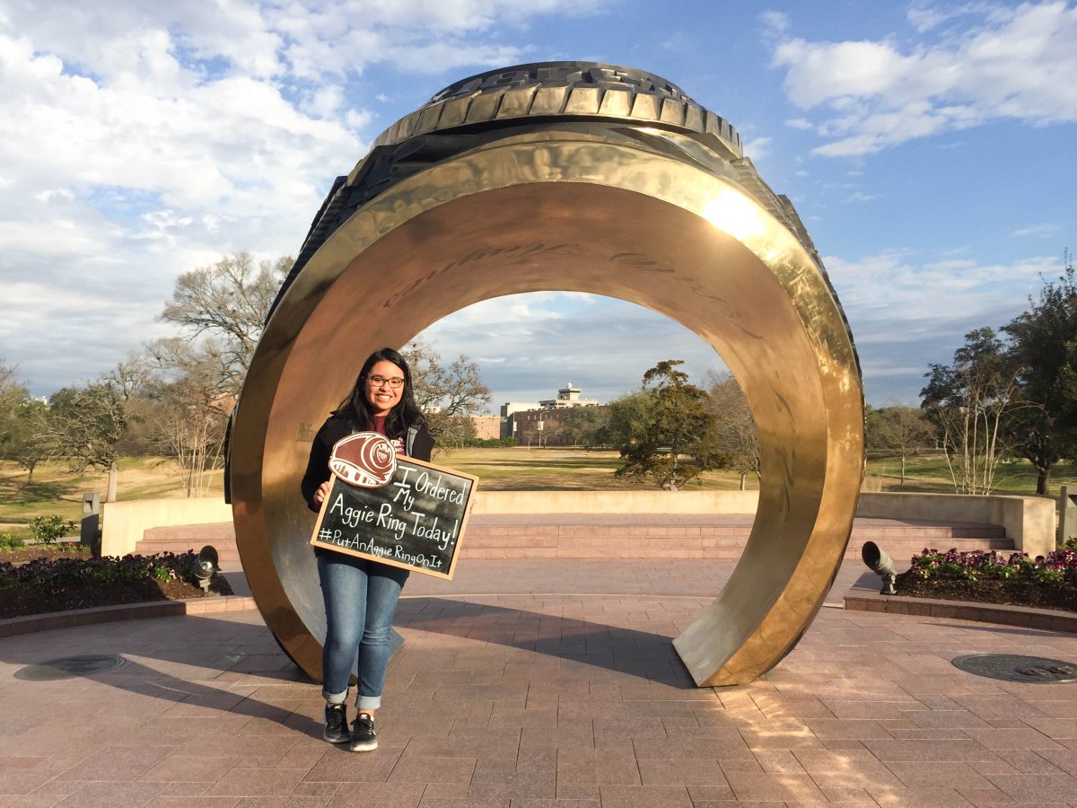 Agricultural communications and journalism senior Abigail Ochoa comes from a family of Aggies and is the fourth in her family to receive her Aggie Ring.