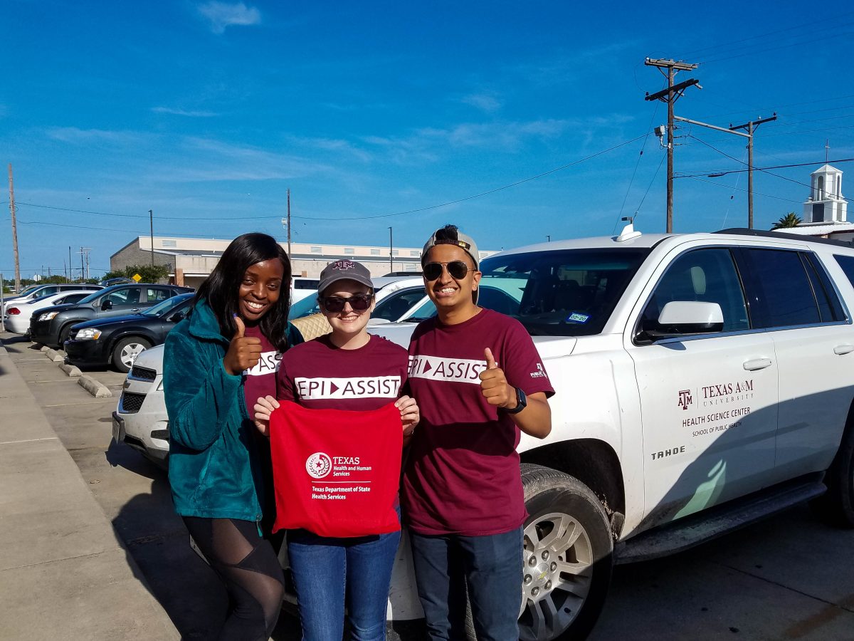 Suyash Gupta, Raissa Lubanda and Claire Rowan traveled with EpiAssist to help Rockport. Locals are still struggling to recover since Hurricane Harvey struck in 2017.