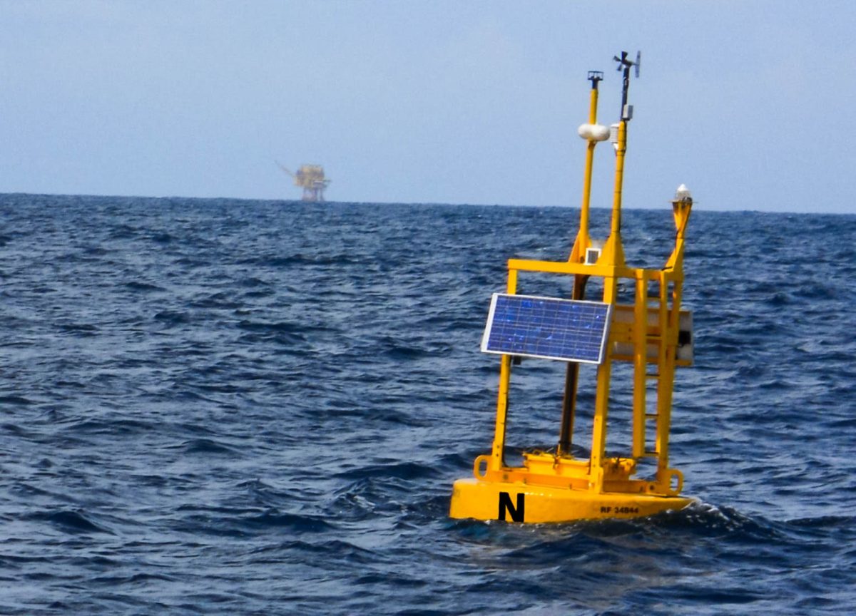 The combination of buoys and radars that float throughout the Gulf of Mexico assist in detecting weather patterns and ocean currents.