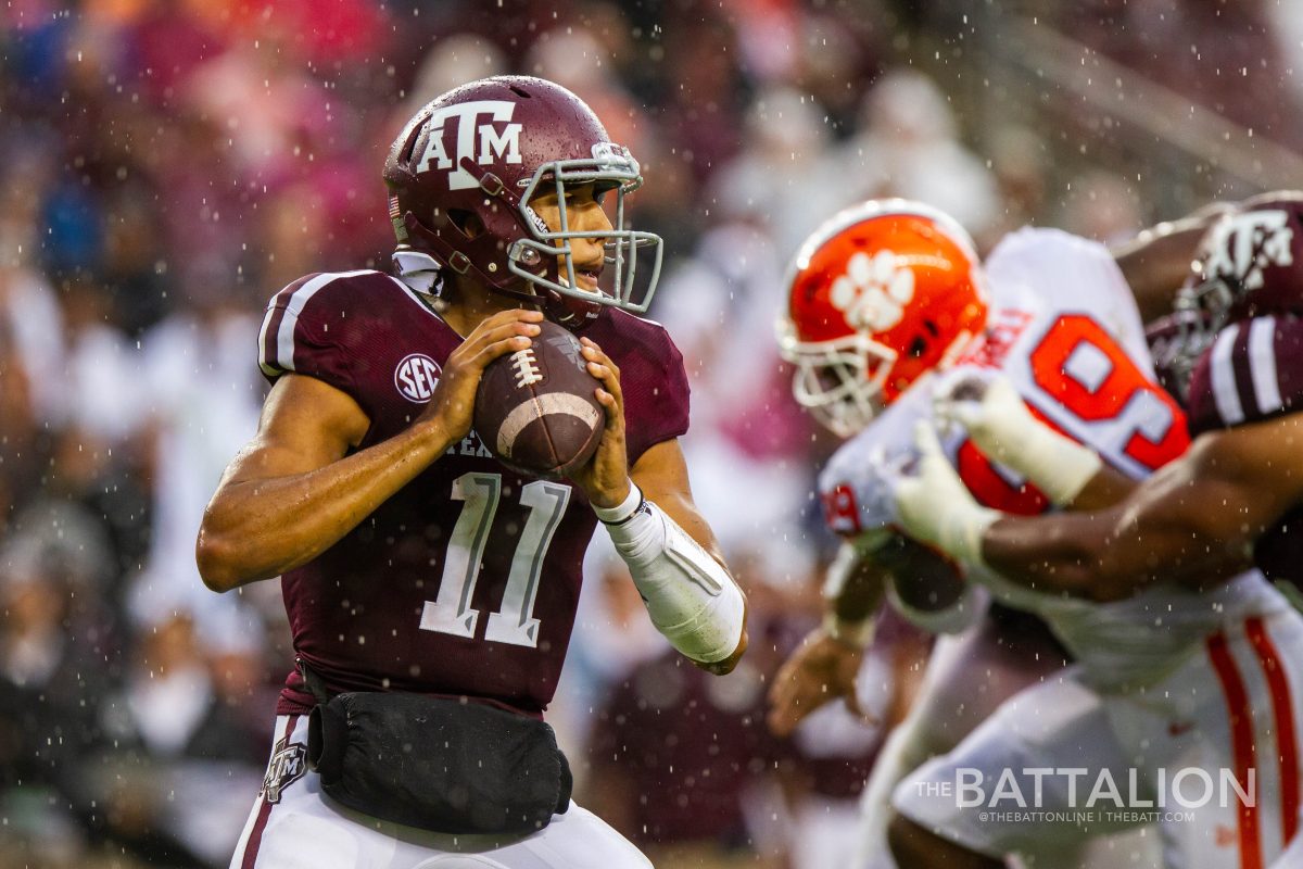 Junior quarterback Kellen Mond completed 430 passing yards and three touchdowns during Texas A&M’s 2018 matchup against Clemson.
