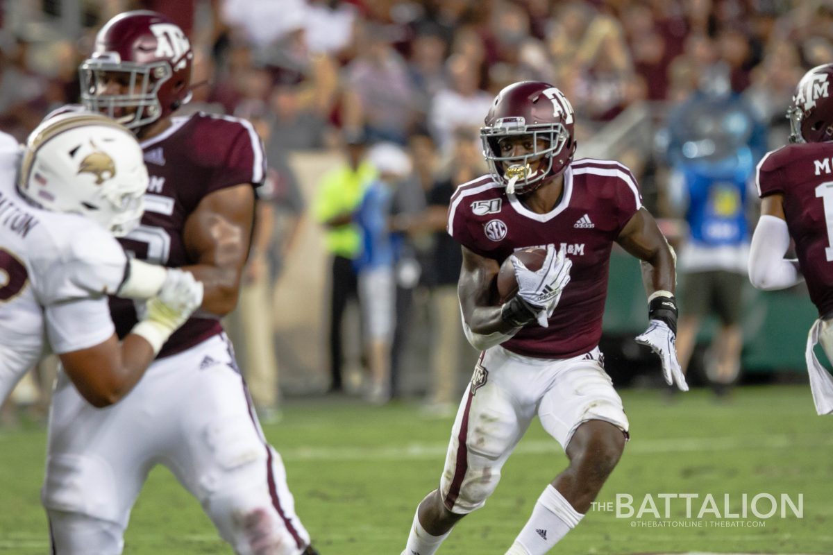 Sophomore running back Jashaun Corbin will be out of the Aggie lineup for the rest of the season with a hamstring injury. He left the Clemson game during the third quarter after coming down on his leg wrong. With Corbin out, true freshman Isaiah Spiller will be filling the starting role.