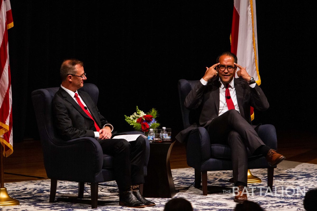 Will Hurd participated in a discussion on immigration policy at the Bush School.