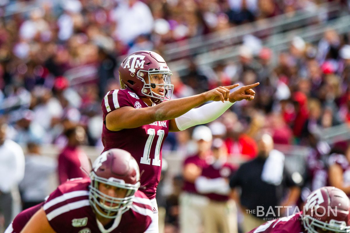 Junior quarterback Kellen Mond completed 16 of 28 passes against the Ole Miss defense for 57 percent. Mond threw two interceptions, his most of the season, last Saturday in Oxford.