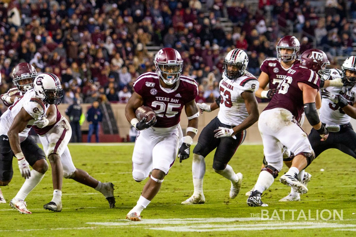 Sophomore running back Cordarian Richardson led the Aggies in rushing yards against the Gamecocks with 130 yards and a touchdown.
