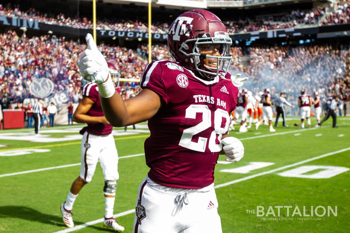 Freshman Isaiah Spiller leads the Aggies in scoring this season with eight touchdowns.