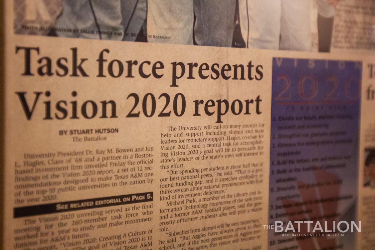 An issue of The Battalion from June 7, 1999, describes Texas A&M’s adoption of the Vision 2020 plan, a set of goals meant to guide the university through the following two decades. As 2020 begins, A&M looks to build on the plan.