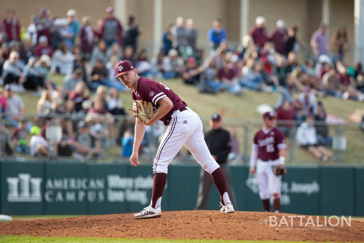 The third pitcher for the Aggies was junior Bryce Miller from New Braunfels, Texas.