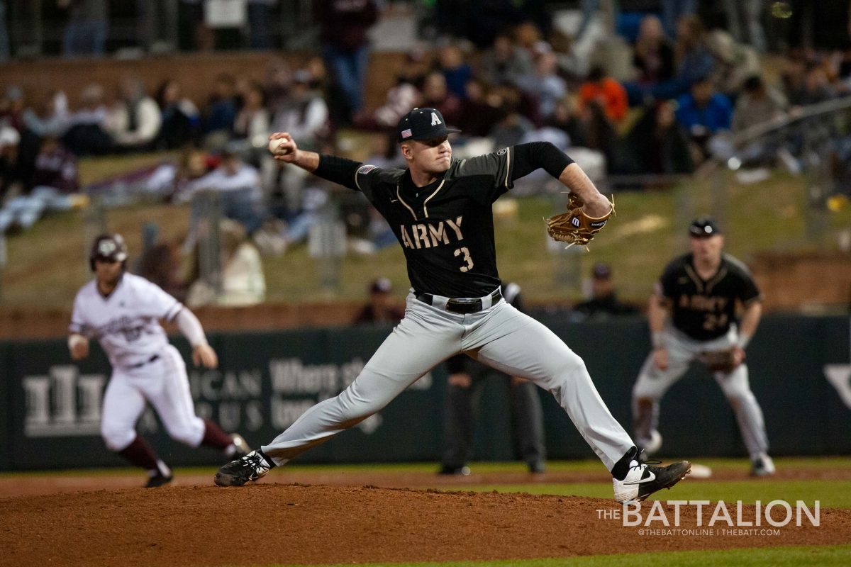 Army West Point pitcher Ben DeLaubell threw for one inning against A&M.