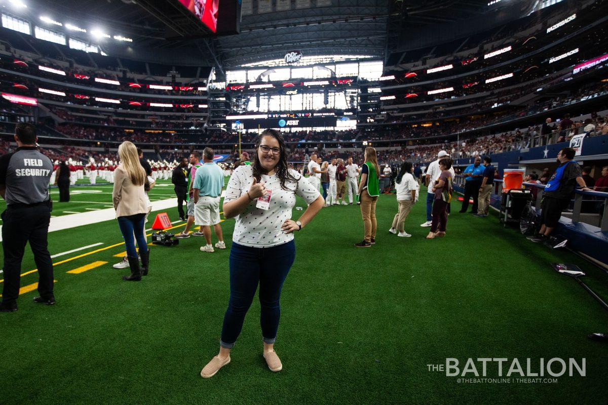 Sports+editor+Hannah+Underwood+attended+the+Texas+A%26amp%3BM+vs.+Arkansas+game+at+AT%26amp%3BT+Stadium+for+The+Battalion.