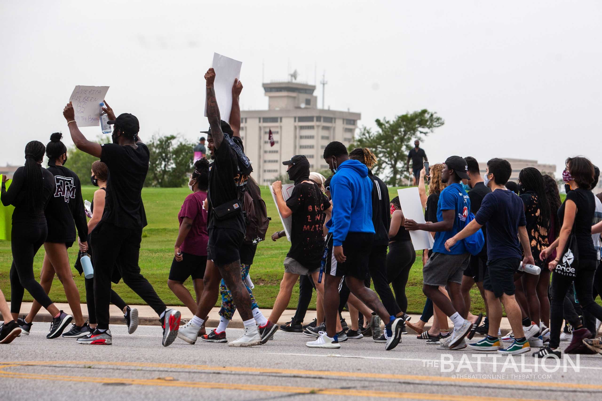 Dozens gather on campus to protest racial injustice, demand action